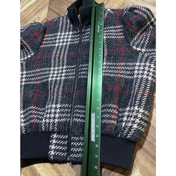Express x Negin Mirsalehi Jacket Plaid Wool Blend Tweed Bomber Womens Size Small - Picture 6 of 7